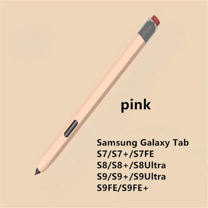 Silicone Pencil Case Tablet Touch Stylus Pen Cover Solid Colour for Samsung Galaxy Tab S6 Lite S7 FE S8 Ultra S9 Plus