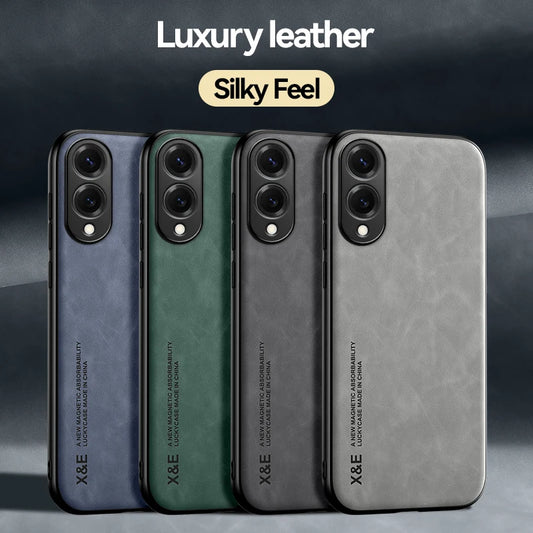 Magnetic Sheepskin Leather Case For Samsung Galaxy S25 S24 S23 S22 S21 S20 Ultra FE S25 Edge S10 S9 Plus Soft Shockproof Cover