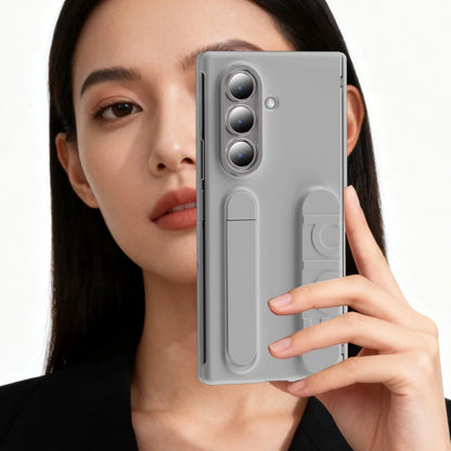 Silicone Wrist Strap Fold Stand Slot Card Holder Wallet Case For Samsung Galaxy Z Fold 7 6 5 4 5G Shockproof Soft Bumper Cover