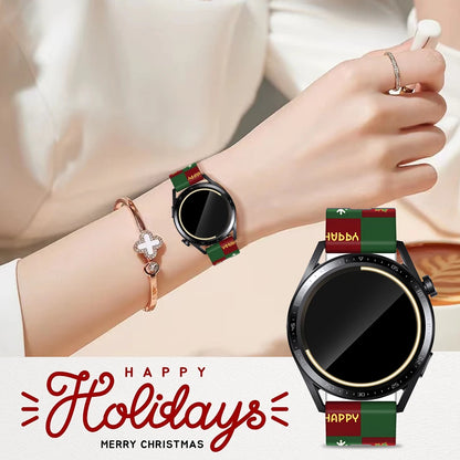 20 22mm Christmas Strap for Samsung Galaxy Watch FE 7 6 5 4 40mm 44mm/5 Pro/Watch 6 4 Classic Holiday Silicone Band for Active 2