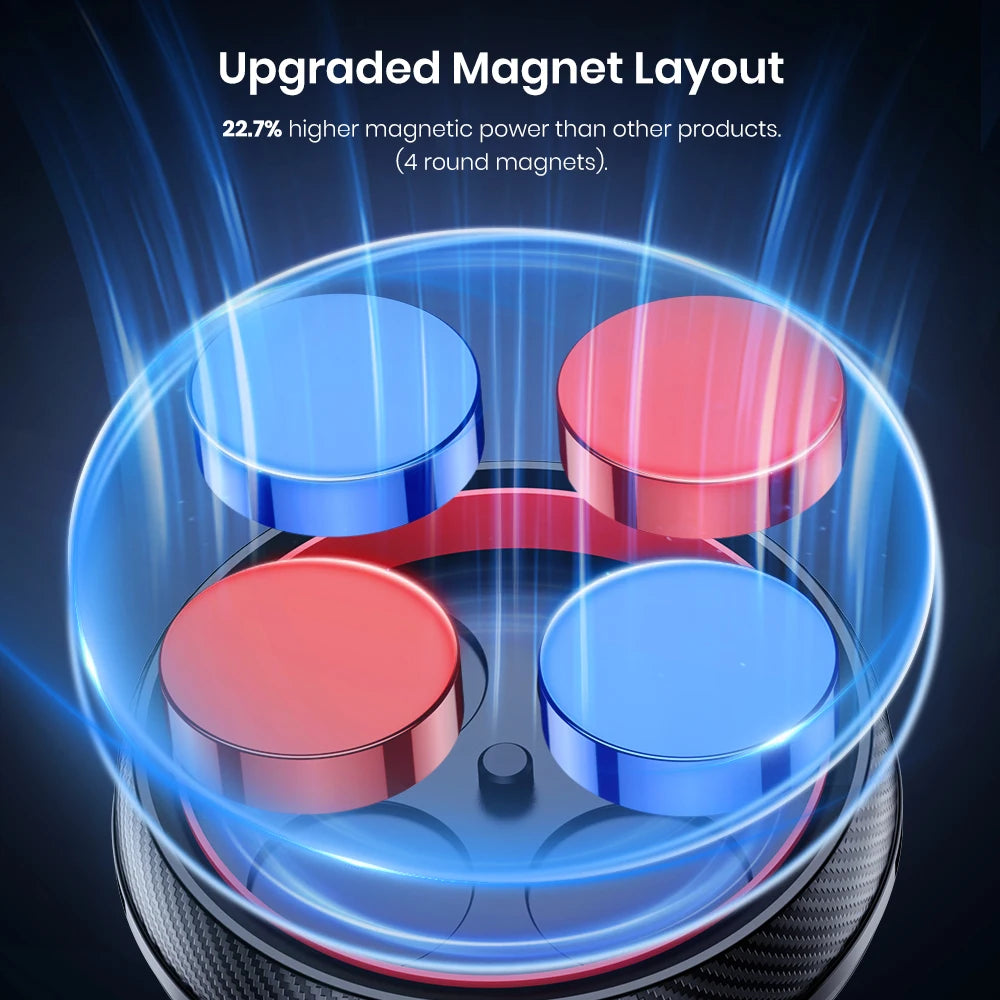 TOPK Magnetic Car Phone Mount - 6 N52 Strong Magnets Air Vent Holder,360°Rotation Universalfor iPhone17 & All Mobile Phones