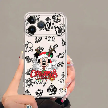 Soft Phone Cover Case for iPhone 7 8 12 Mini 17 Air 16 15 14 Plus XR 13 12 11 Pro MAX 16e Christmas Fummy Mickey Minnie
