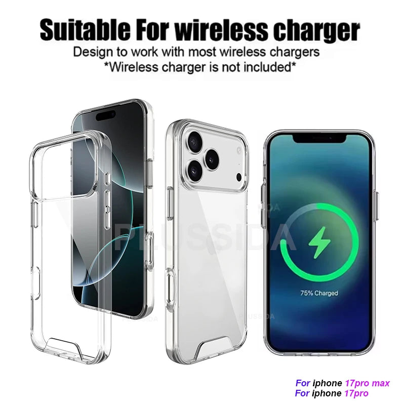 Clear Case For iPhone 17 16 Pro Max 17 Air Case 16 15 14 13 12 11 Pro Max Case For Magsafe for iPhone16 Plus Luxury Cover Cases