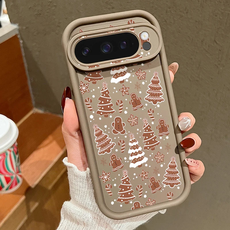 Gingerbread Christmas Case For Google Pixel 9 Pro XL Shockproof Bumper TPU Silicone Soft Cover Fundas For Pixel 8 7 Pro 8A 7A