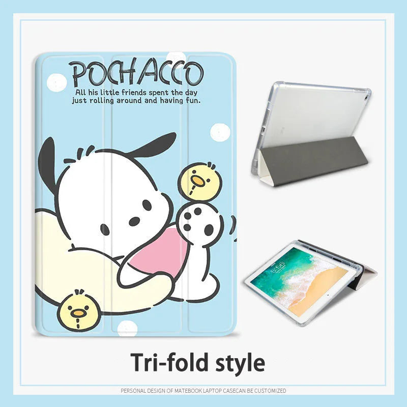 Sanrio Pochacco Silicone Case For iPad Pro 11 10.5 Air 5 4 10.9 10.2 8th 7th Generation for iPad Mini 5 4 7.9 Funda Smart Cover