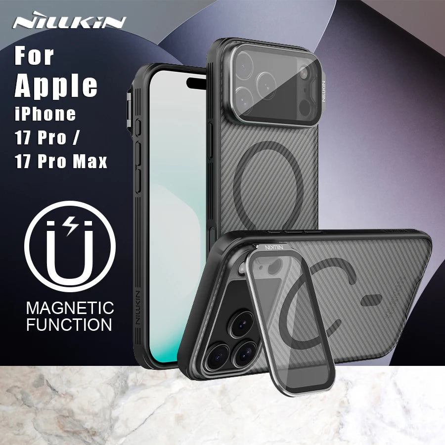 NILLKIN for iPhone 17 Pro Max / 17 Pro case Magnetic CamShield Prop Adapt Magsafe Camera Cover Transparent Protection Back cover