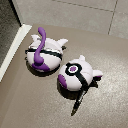For Airpods 4 Case 2024,Pokemon Mewtwo Purple Ball Protective Silicone Earphone Cover For Airpod 4 Case Girls Women Kids
