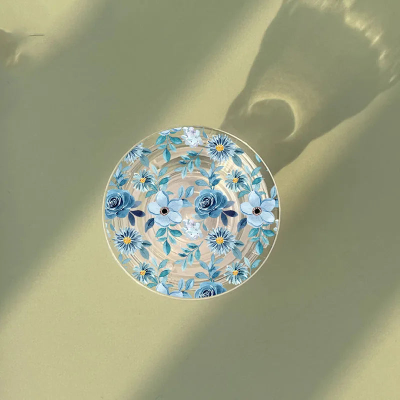 Luxury Wide Beautiful White Daisy Flower Phone Stand Holder Griptok for IPhone 15 Samsung Huawei Xiaomi INS Korean Clear Bracket