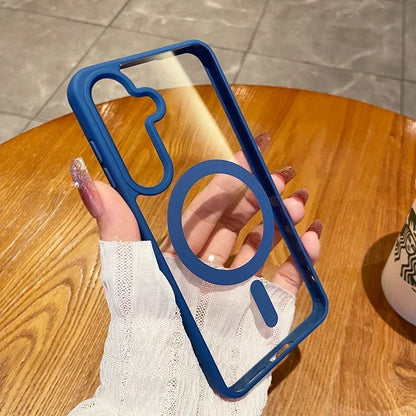 HD Clear for Magsafe Magnetic Case for Samsung Galaxy S26 Pro S25 Edge S24 S23 S22 Plus Ultra Wireless Charging Shockproof Cover