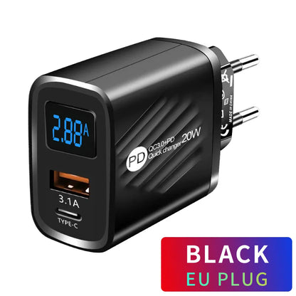 USB Charger 20W Fast Charging Mobile Phone Adapter For iPhone 14 Samsung Xiaomi Huawei Quick Charge 3.0 Wall USB Charger Adapter