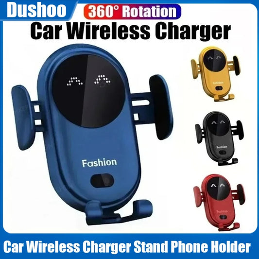 360° Rotation Car Wireless Charger Automatic Clamping Infrared Induction Phone Stand for iPhone 16 15 14 13 Samsung Galaxy S24