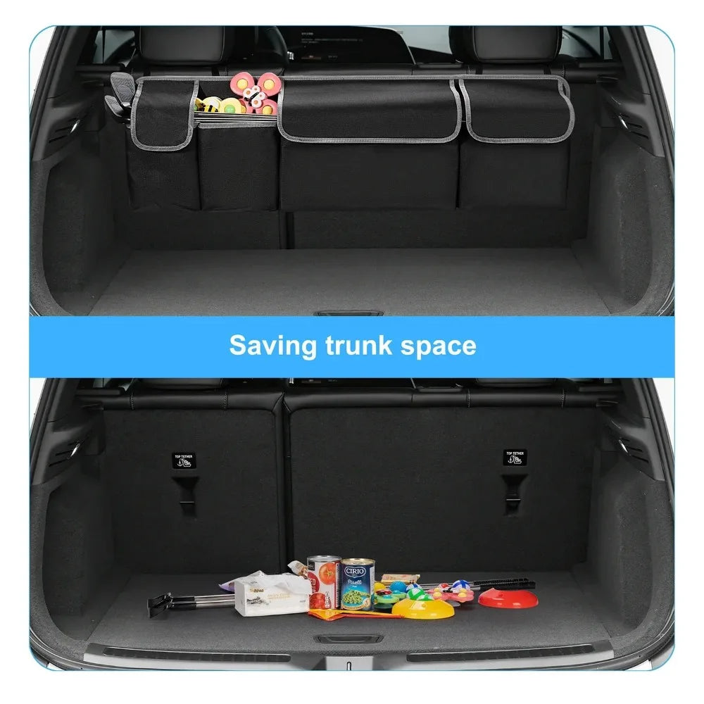 SUV Car Trunk Organizer Backseat Storage Bag Hanging Organizer for SUV Truck MPV with Multi Pockets Durable Seat Back Organizer
