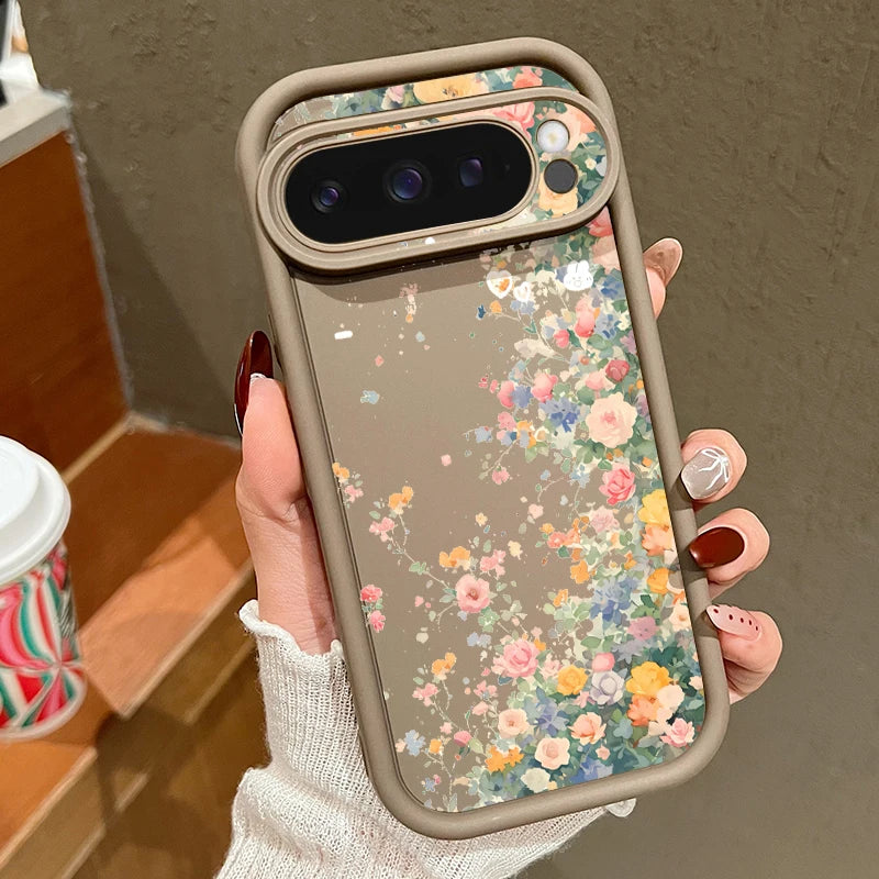 Romantic Flowers TPU Case For Google Pixel 9A 8A 10 8 Pro 10 9 Pro XL 7A Candy Color Silicone Phone Cover For Pixel 7 8 9 Pro