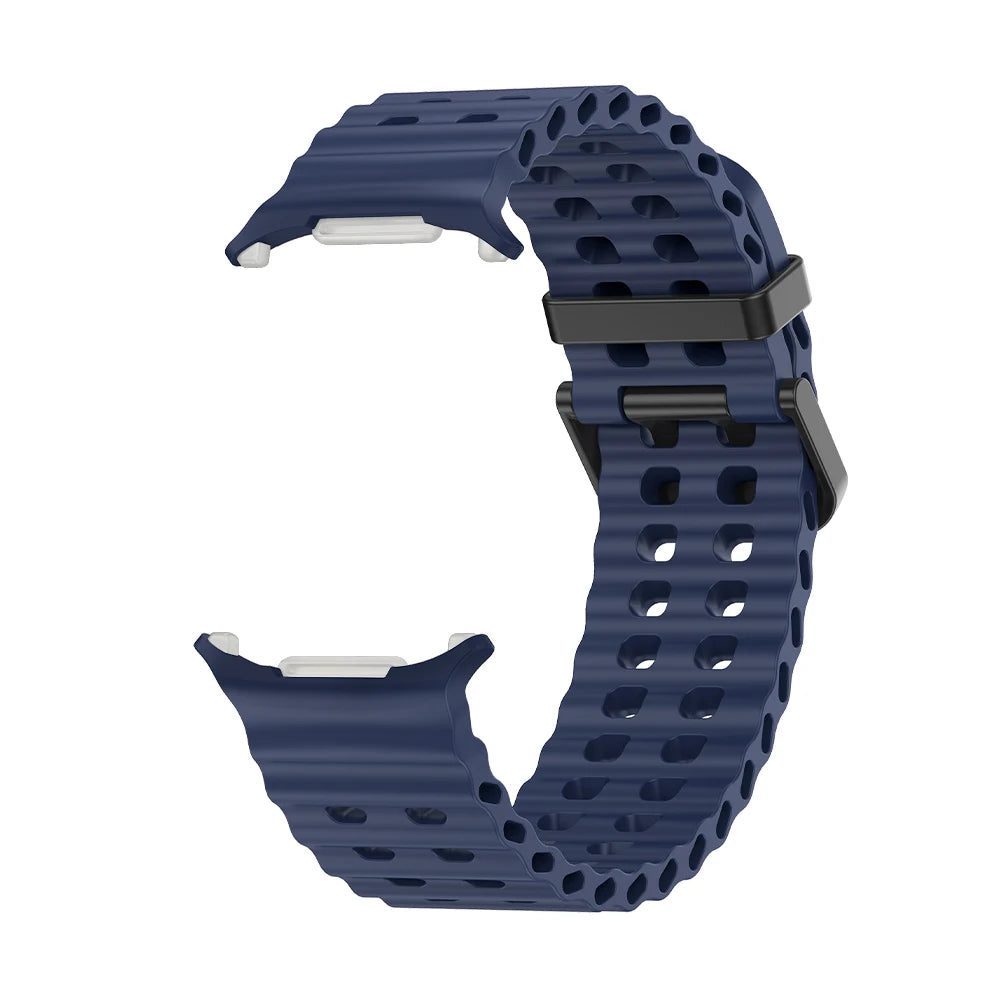 NEW Marine Silicone Strap For Samsung watch ultra 47mm Bracelet No Gaps Sport two-tone Band for Galaxy 7 ultra watchband straps