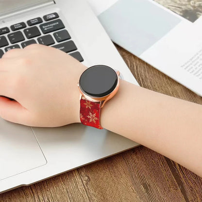 20MM Snowflake series printed watch strap for Samsung Galaxy Watch 7/6/5 40mm 44mm Band Replaceable Bracelet for Xiaomi Huawei
