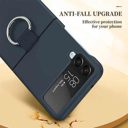 Luxury Matte PC Armor Finger Ring Grip Case For Samsung Galaxy Z Flip ZFlip 6 5 4 3 Zflip6  Zflip5 Zflip4 Zflip3 Candy Funda