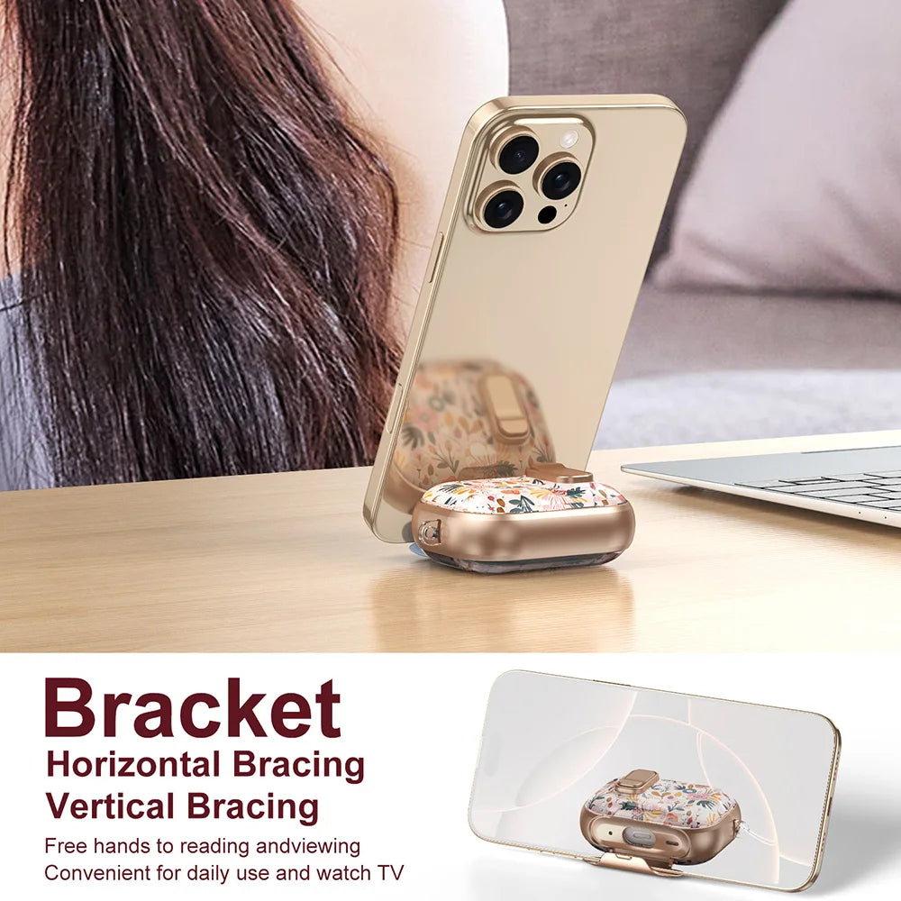 Lovely Floral Flower Transparent Case For AirPods 4 TPU Cover Anti-fall Headphone Coque For AirPods Pro 2 3 Pro2 Pro3 With Hook