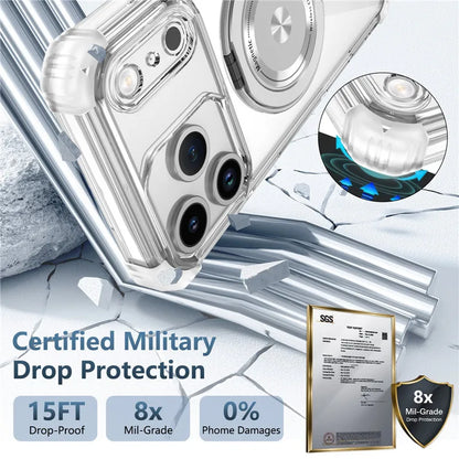 Luxury Magnetic Wireless Charge For Magsafe Case for iphone 17 Pro Max iphone17 Air 5G Transparent Shockproof Ring Holder Cover