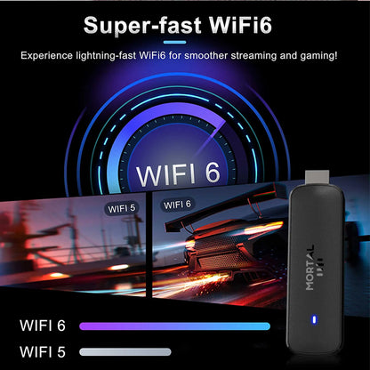 Mortal Q8 Android14 TV stick WIFI6 Voice Control TV stick  8K video Allwinner H313 Netflix YouTube Tv box Free Live TV Streaming