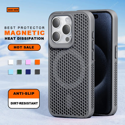 New Heat Dissipation Magnetic Phone Case for iPhone 14 15 16 Plus 11 12 13 16 Pro Max Matte Magsafe Charging Shockproof Cover