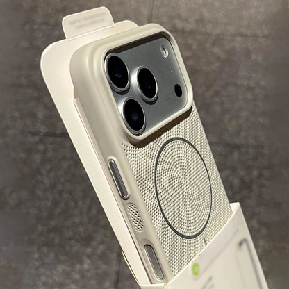 Luxury Heat Dissipation Breathable Cooling Hard Case For iPhone 17Air 17 16 15 14 13 12 11 Pro Max Plus Magnetic Charging Cover