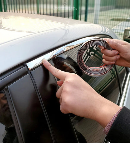 6/8/10/15/20/30MM Universal Silver Self Adhesive Side Door Chrome Strip Moulding Decoration Bumper Protector Tape Car Sticker