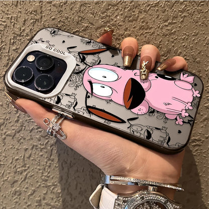 Courage Cowardly Dog Plating Case for Samsung Galaxy S24 S23 S22 S21 Ultra Plus FE Cover