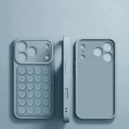 Fashion 2IN1 Suction Cup Bracket Lens Protection Phone Cases For iPhone 17 16 13 11 14 15 12 17 Pro Max Case Phone Accessories