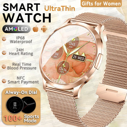 2025 New Smart Watch For Women Gift 1.32 Inch Full Touch Screen Sports Fitness Watches Bluetooth Calls Digital Smartwatch Ladies