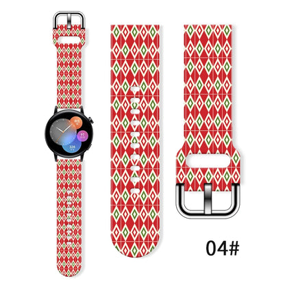 20MM Christmas Series 4 Printed strap for Samsung Galaxy Watch 7/6 40mm 44mm Band Replaceable Bracelet for Xiaomi Huawei Watch