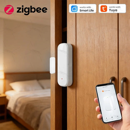 Tuya Zigbee Door Sensor Window Contact Sensor Smart Home Open Closed Detector Alarm Security Protection For Smart Life Z2M