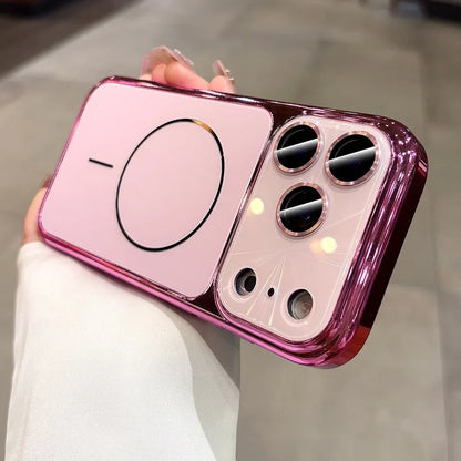 For iPhone 17 Pro Max Magsafe Case AG Matte Back Plating Bumper Cover for iPhone 13 14 15 16 Pro Max 17Pro Laser Pattern Cases