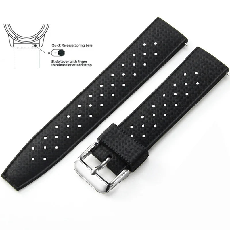 Tropical Silicone Watch Band Quick Release Watch Band 18mm 20mm 22mm Rubber Tropic Smart Watch Strap for Oris Seiko Citizen