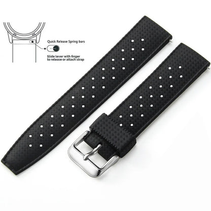 Tropical Silicone Watch Band Quick Release Watch Band 18mm 20mm 22mm Rubber Tropic Smart Watch Strap for Oris Seiko Citizen