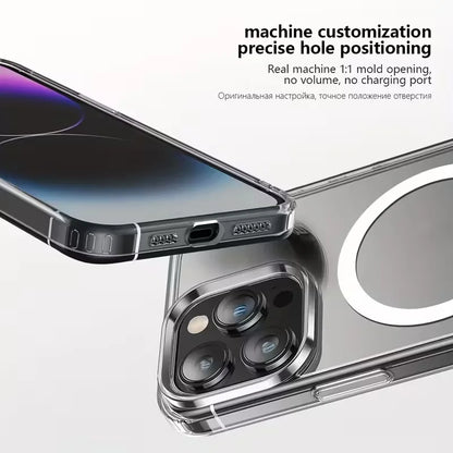 For iPhone 17 ProMax Transparent For Magsafe Magnetic Case for iPhone 17 16 15 14 13 12 11 X XR XS Max Pro Plus Shockproof Cover