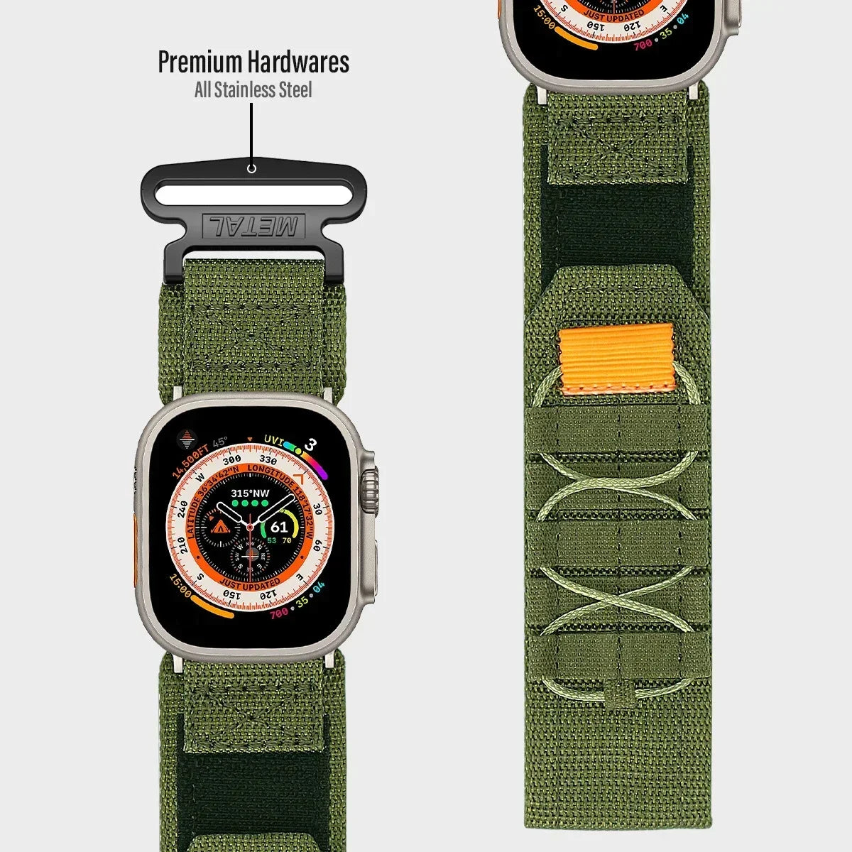 Tactical Strap for Apple Watch Band 49 45mm 44mm 41 40mm Nylon Alpine Trail Loop Bracelet for IWatch Series Ultra 2 9 8 7 5 6 Se