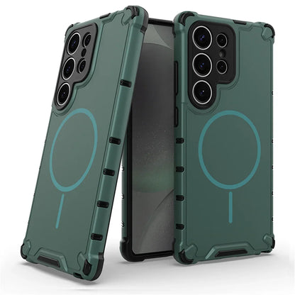 Anti-slip Bumper Armor Magnetic Phone Case For Samsung S24 S25 S26 Plus S23 Ultra A56 A55 A54 A35 A34 A25 A15 For Magsafe Cover
