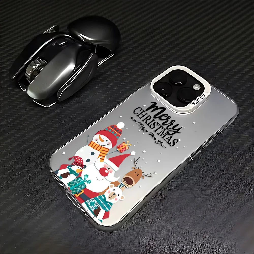 Santa Claus Elk Snowman Christmas Phone Case For iPhone 17 16e 16 15 14 13 12 11 mini Pro Max X XR 8 7 Air Plus Anti Fall Cover