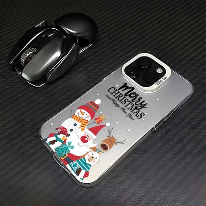 Santa Claus Elk Snowman Christmas Phone Case For iPhone 17 16e 16 15 14 13 12 11 mini Pro Max X XR 8 7 Air Plus Anti Fall Cover
