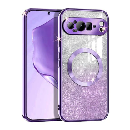 Luxury Electroplate Gradient Glitter Soft Phone Case for Google Pixel 9 Pro XL 8 8A Magnetic Charge Shockproof Protection Cover