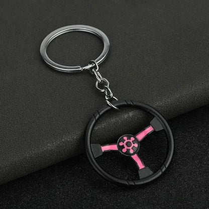 Creative Mini Auto Parts Car Wheel Keychain Auto Enthusiast Metal Keyring Accessories Key Ring Chain for Men Woman Lover Gift