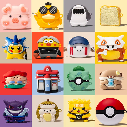 VeryGood MINISO ，Bulbasaur Snorlax Cartoon Earphone 3D Silicone Case For Airpods4 Protection Cover Cute Case For Airpod 4 Funda