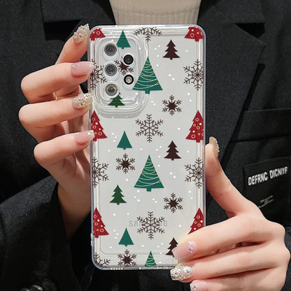 Merry Christmas Phone Case For Samsung A55 5G S24 Ultra A54 A53 A35 A15 A16 S23 FE S22 S21 S20 FE Soft TPU Carcasa Funda Cover
