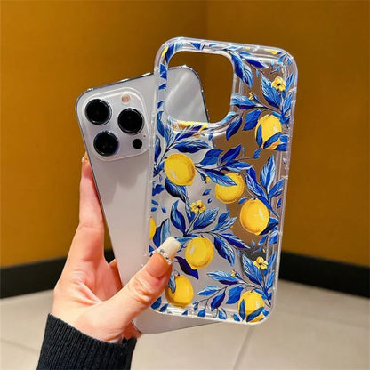 Summer Fresh Fruit Lemon Print TPU Phone Case for IPhone 16 15 14 13 12 11 Pro Max XS XR X 7 8 Plus Air Cushion Shockproof Cover