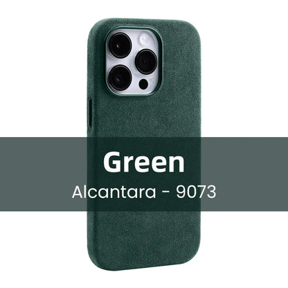 YMW Magnetic ALCANTARA Case for iPhone 16 Pro Max 15 14 13 mini Luxury Business Supercar Interior Same Suede Leather Phone Cover