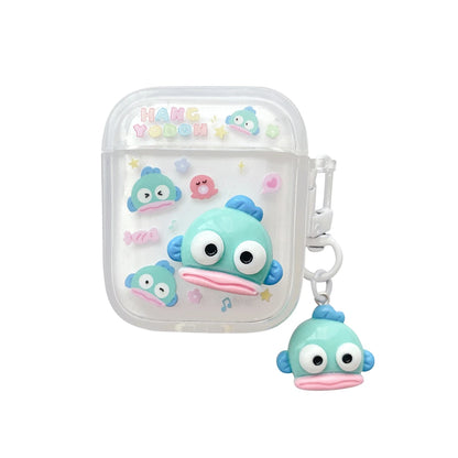 TPU Wireless Charge Headphone Case For Airpods 4,1,2,3,Pro,Pro2 Earphone Soft Cover With Hook Pochacco Cute Cartoon