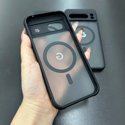 For Google Pixel 8Pro 8 8A 7Pro 7 7A 6 Case Magnetic Charging Matte Clear Shockproof Cover Wireless Charging Translucent Frosted