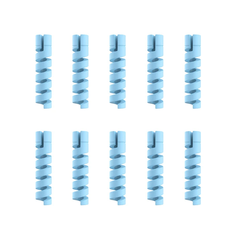 10pcs Cable Protector Silicone Charge Cable Spiral Winder Wire End Cord Savers Cover For Phone USB Charger Cable Accessories