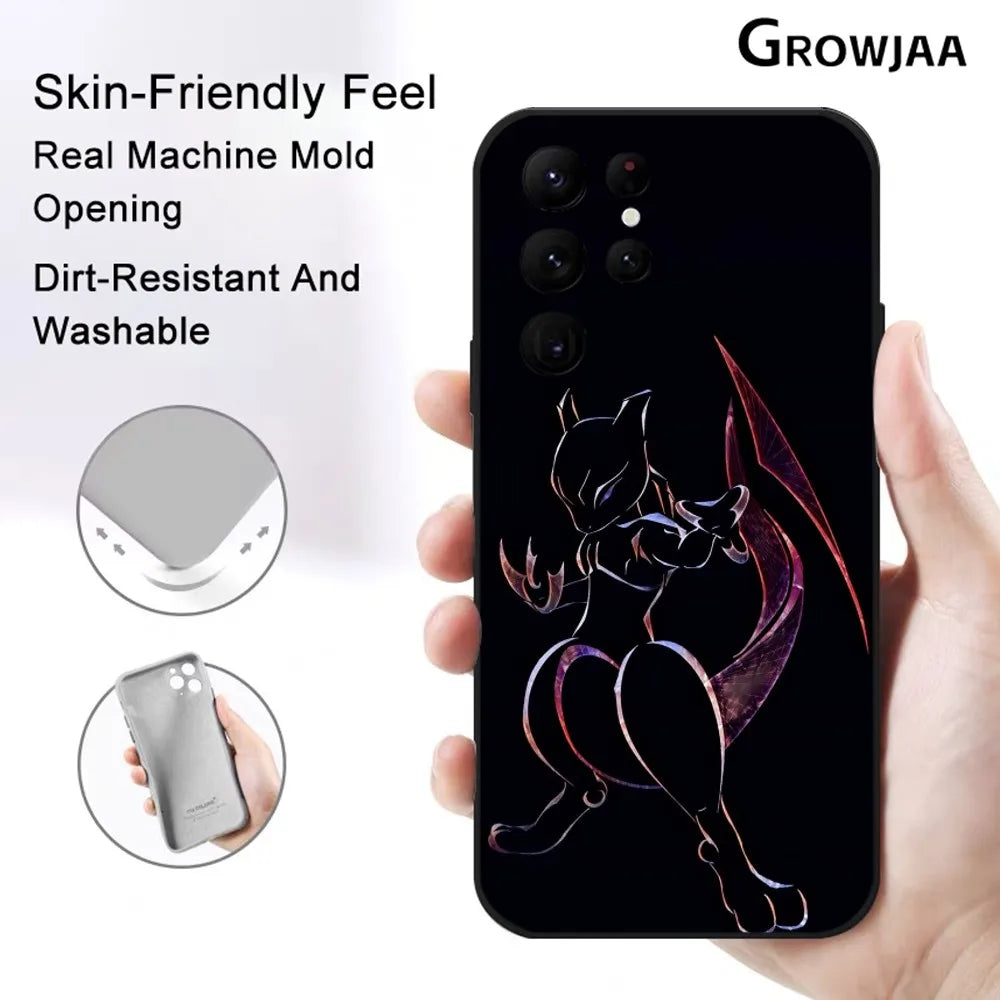 Pikachu Charizard Mimikyu Phone Case For Samsung Galaxy S25 S24 S22 S23 Ultra S21 S20 Plus 5G Protective Silicone Funda