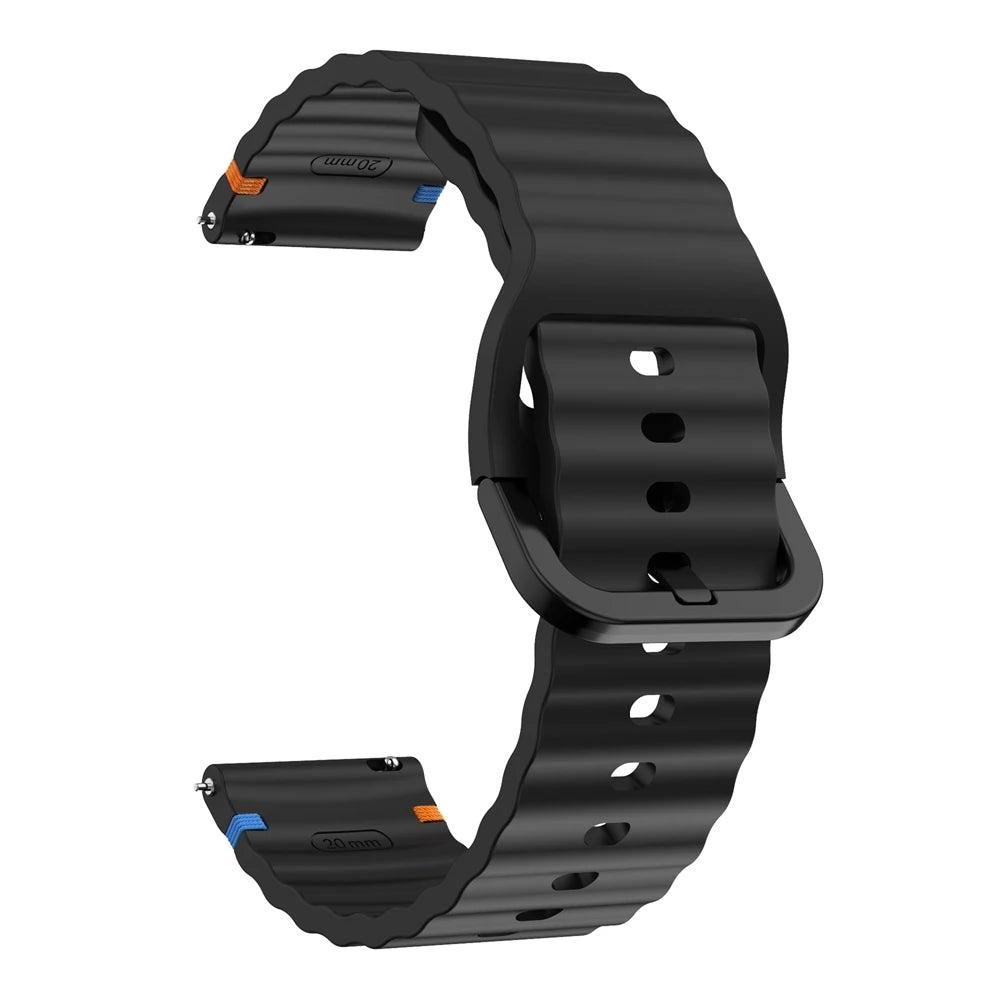 20mm Silicone Stitch Strap For Garmin Forerunner 165 Band for Vivoactive 5 3 Venu Sq 2 245 645 Approach S40 Bracelet Watchband